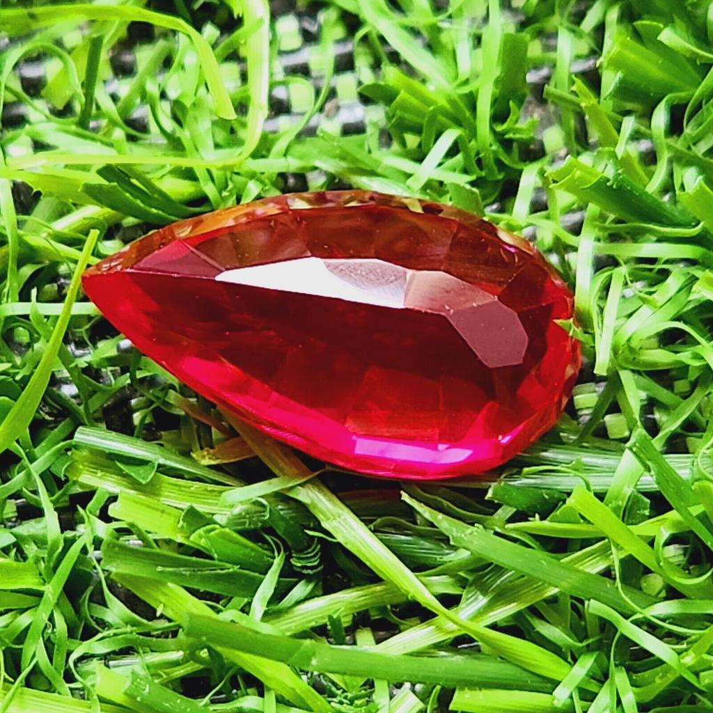 6.65 Ct Heated Ceylon Red Ruby Pear Cut Faceted Loose Gemstone