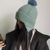 Fashionable Wool Ball Beanie Hat Pullover Ear Protector Knitted Warm Hat Ladies Cute Versatile Wool Hat Mountaineering Scarf