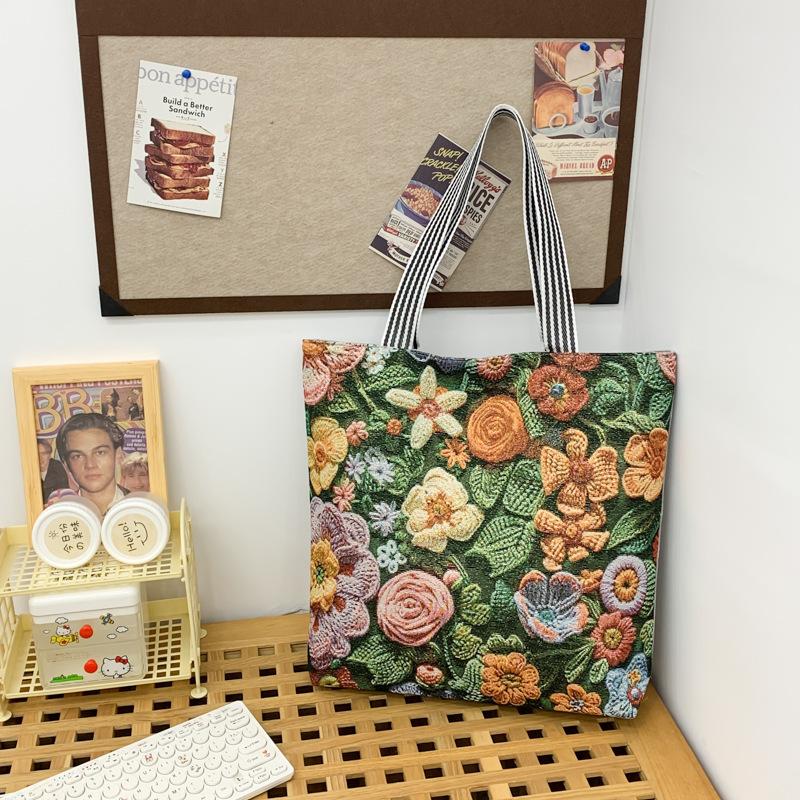 Modische Damenhandtasche Umhängetasche Große Kapazität Einkaufstasche mit ethnischen und chinesischen Stilen