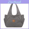 Womens Canvas Tote Bag With Zipper Pockets For Daily Urban Use