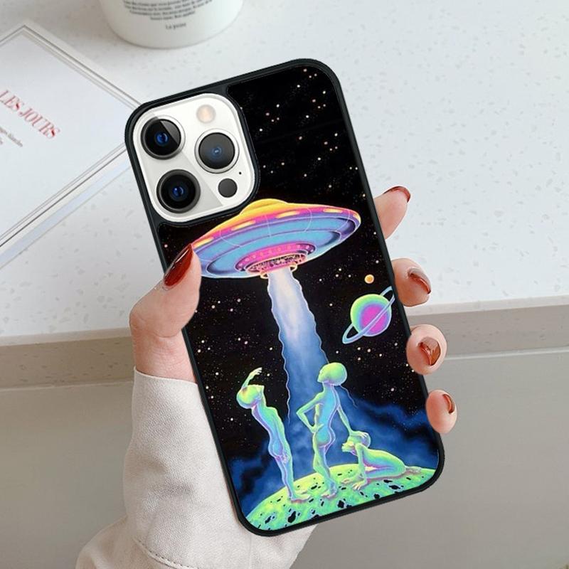 Sky Aliens UFO Astronauts Lovely Phone Case For iPhone 17 Air 11 12 13 14 15 16 Pro Max Cover For iPhone 17 Air Max Plus
