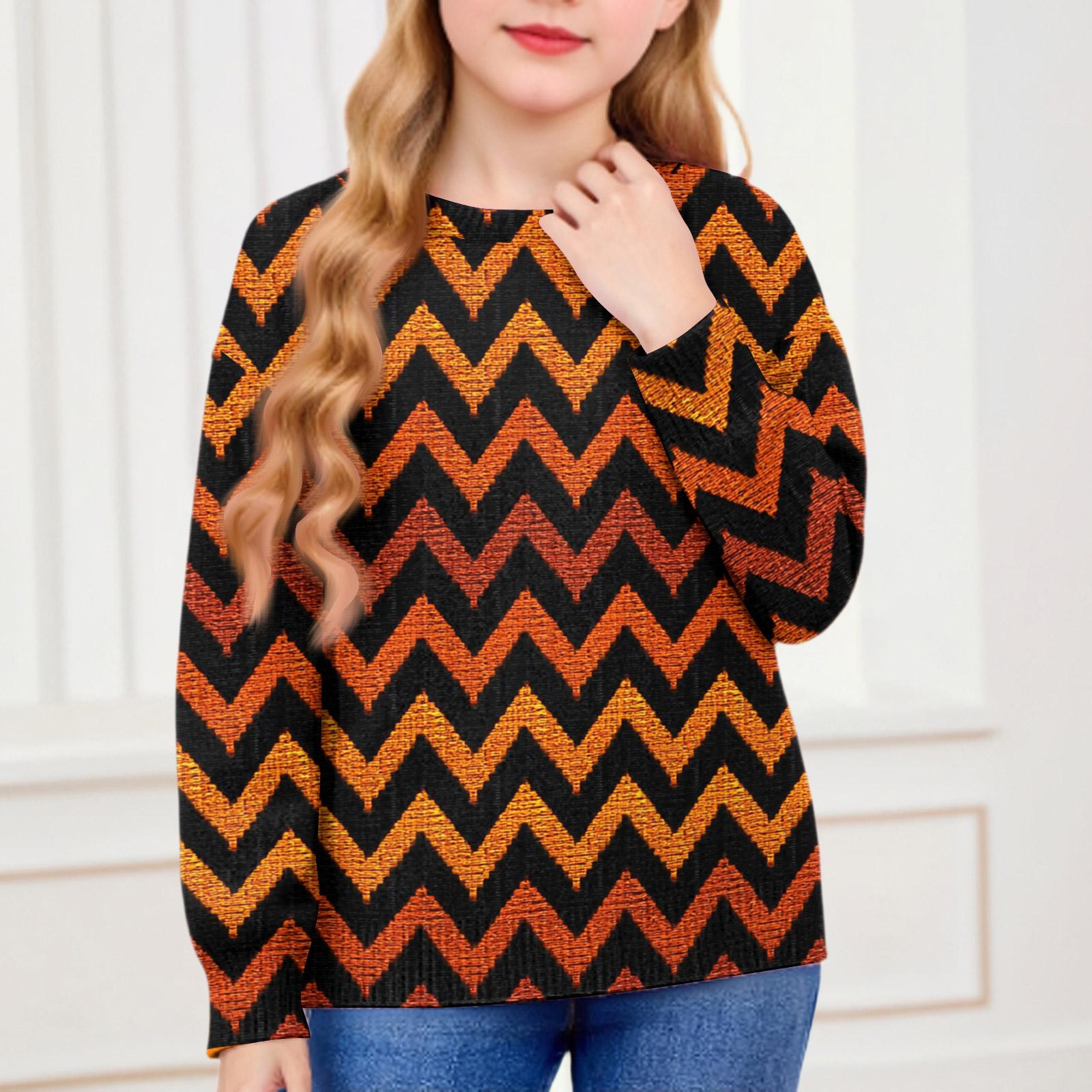 

Толстовки на Хэллоуин для детей, мальчиков и девочек, вязаный свитер, милая рубашка, осенние пуловеры с круглым вырезом 140