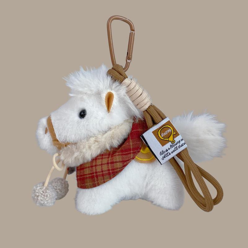 Cute Year Of The Horse Mascot Flying Pony Keychain With Wings Plush Toy For Children