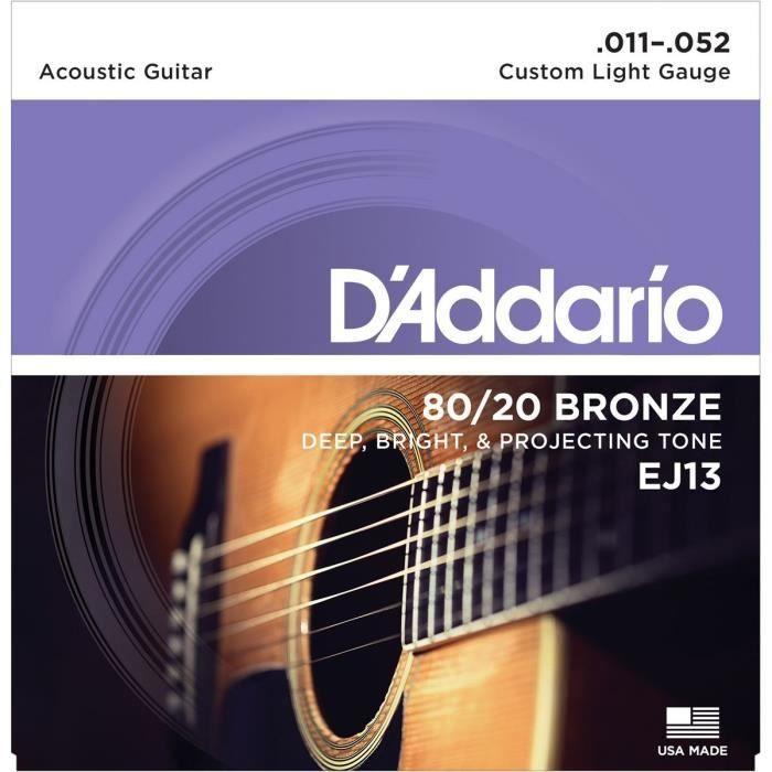 DADDARIO EJ13 Jeu De Cordes En Bronze 80/20 - 11-52