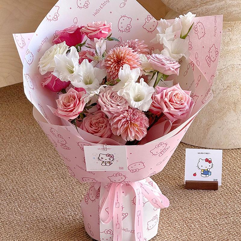 10pcs Wrapping Sheets Crafts Gifts Gift Wrap Paper Cartoon Patterned for DIY HelloKitty