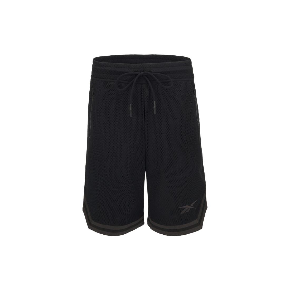 

Reebok Hoop Shorts Solid Color Loose Breathable Mesh Drawstring Casual Shorts Unisex shorts Black 23RCS629U001 M