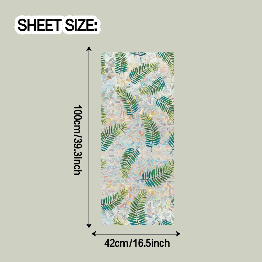 

Декоративные статические наклейки с тропической листвой, напечатанные лазером, для стеклянных дверей и окон гостиной 42*100cm