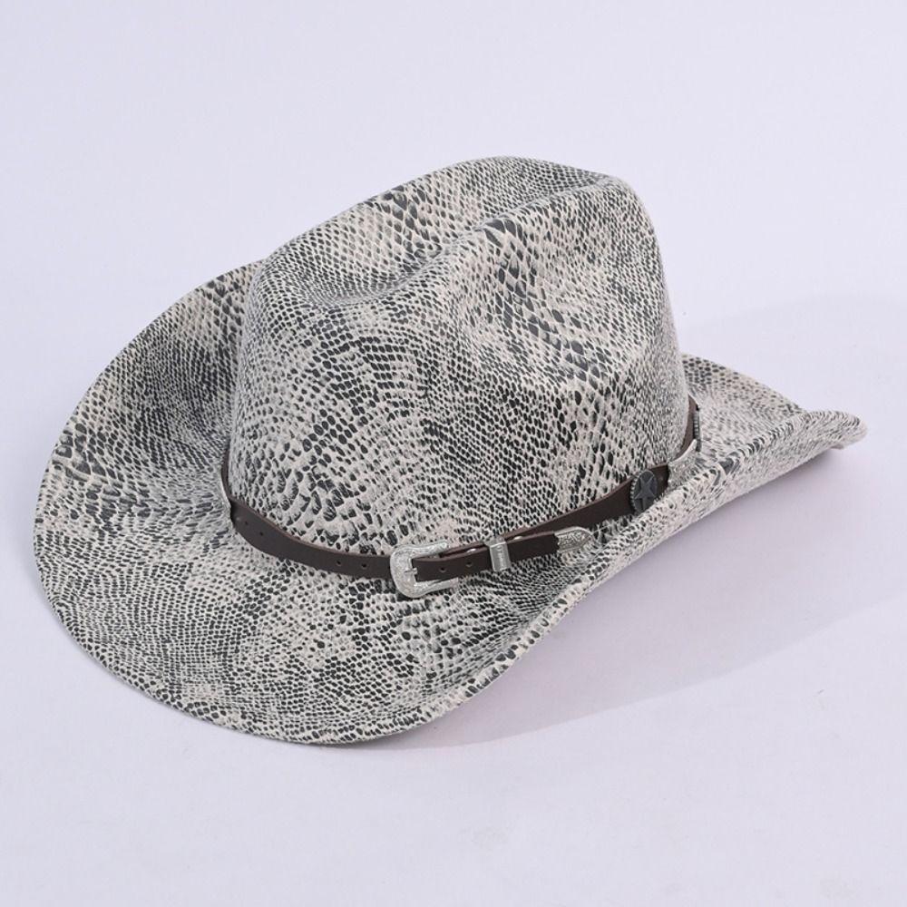 Wide Brim Cowgirl Jazz Hat Ethnic Style Knight Hat Gentleman Western Cowboy Hat  Sun Protection