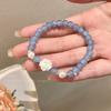 Aquamarine Camellia Bracelet Women's Niche Design High Value Student Party Beaded Jewelry