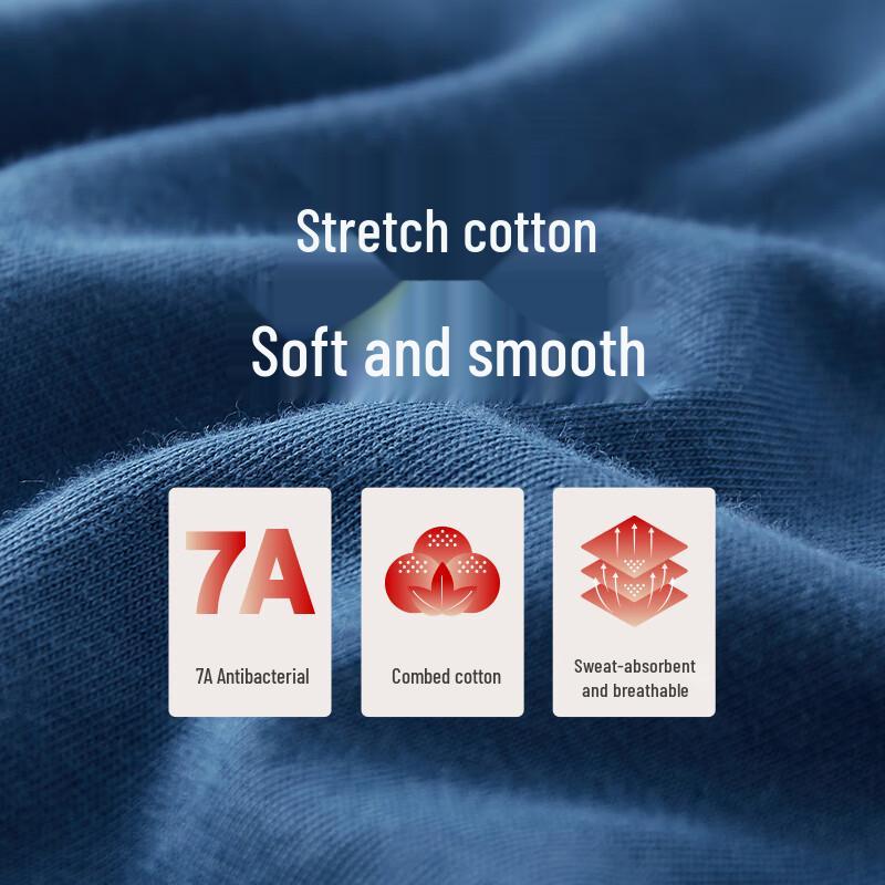 THREEGUN Men's 7A Antibacterial Xinjiang Cotton Boxer Briefs 3-Pack