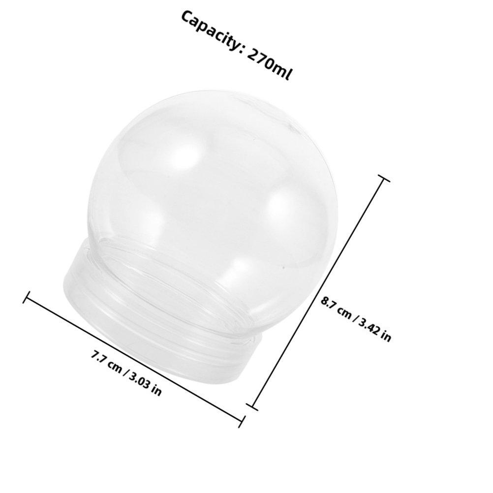 

24Pcs Sturdy Clear Plastic Empty Snow Globe DIY Water Globe Kit for Holiday Crafts Making Decorative Ball Shape Globes Xmas 7.3X6.7X6.7CM