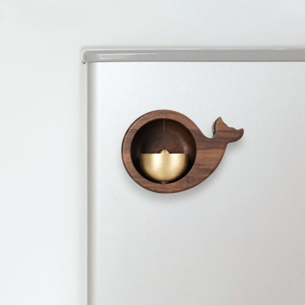 

Wireless Little Whale Doorbell Wood Reminder Wind Bells Gift Entrance Door Bells for Refrigerator коричневий