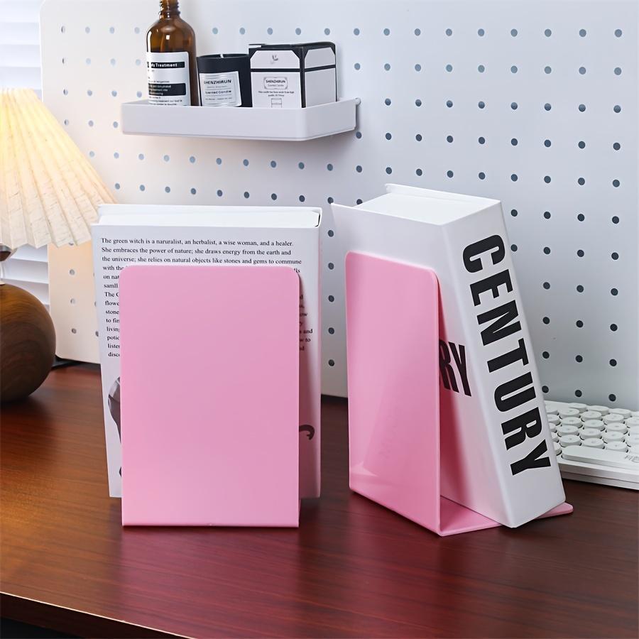 

2pc Colorful L-Shaped Bookends Plastic Organizer Stand Office Stationery Holder Book Stand Desk Organizer Bookends рожевий