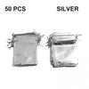 50pcs Gold Silver Organza Bags Star And Moon Drawstring Gifts Halloween Favours