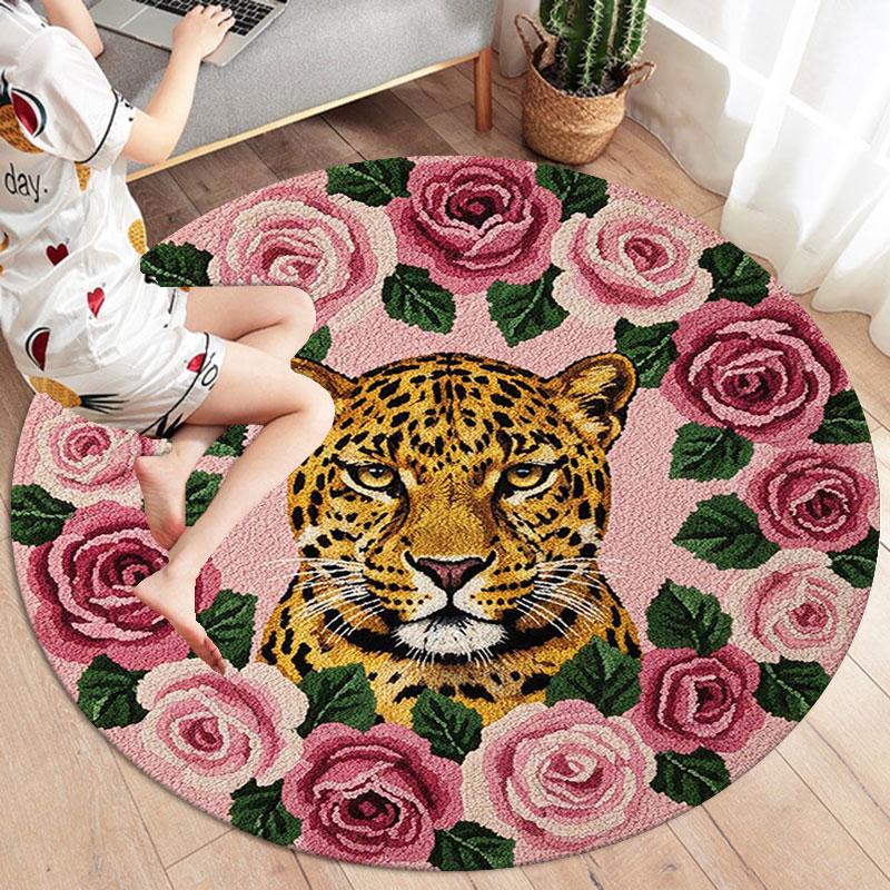 Feltanimals Round Area Rug,Carpet Rug for Living Room Bedroom Sofa Playroom Decor,Non-slip Floor Mat