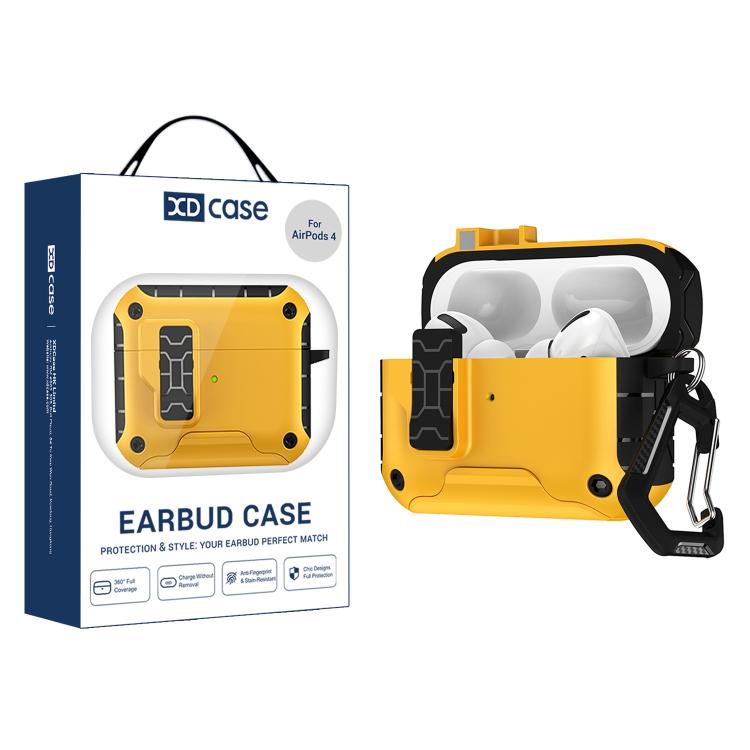

For AirPods 4 XDcase Auto Pop-Up Magnetic Earbud Case with Holder For AirPods 4 жёлтый