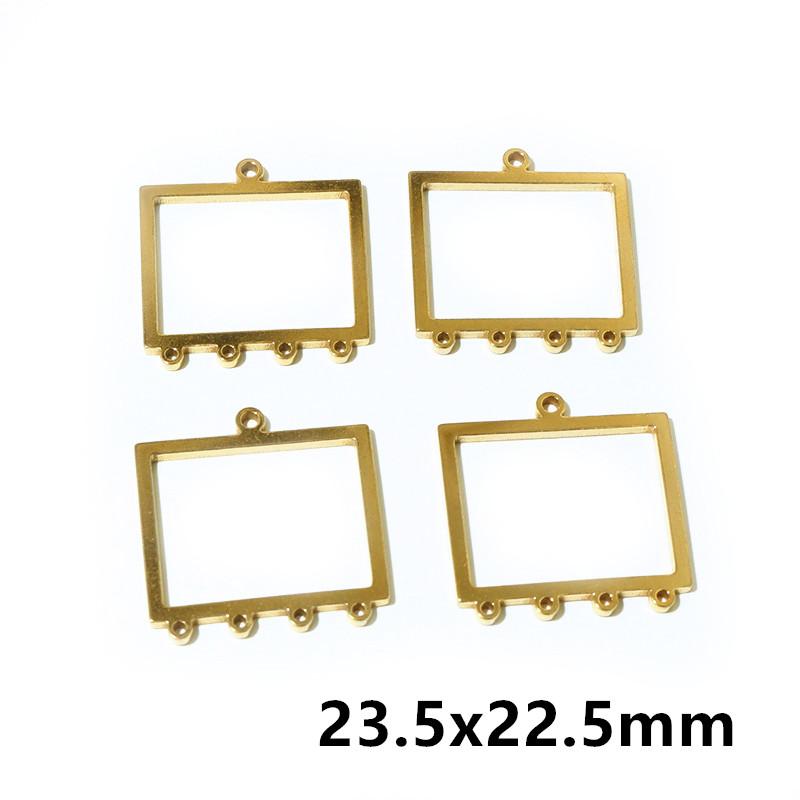 10 Stück Edelstahl Goldfarbe Anhänger Geometrisch Stempelrohlinge DIY Poröser Verbinder Anhänger Halskette Ohrring Zubehör