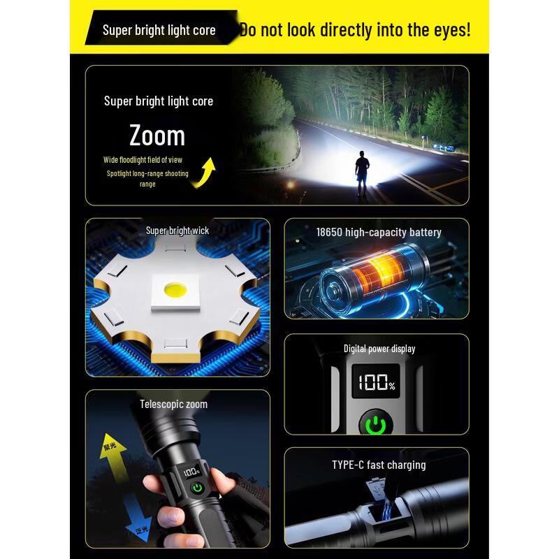 HANDUNYOU High-Lumen Rechargeable Flashlight