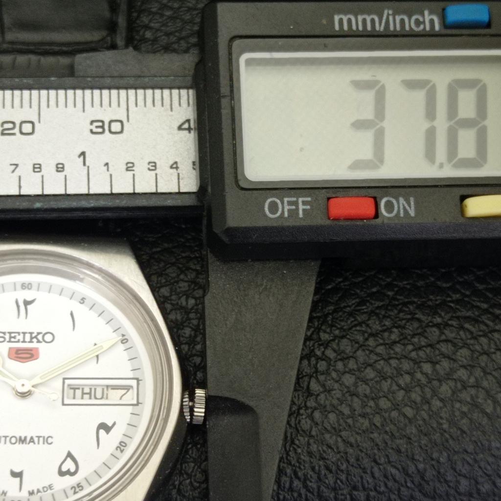 JAPAN VINTAGE SEIKO 5 AUTOMATIC 6309A MENS ARABIC WHITE DIAL WATCH a701423-5