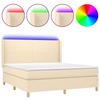 VidaXL Sommier à Lattes de Lit avec Matelas et LED, Lit Rembourré, Lit Double, Lit Adulte de Chambre à Coucher Intérieur, 3138730
