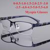 Men'S Anti-Blue Light Myopia Glasses Unisex Classic Half Frame Prescription Eyewear Business Nearsighted Eyeglasses 0 To -6.0
