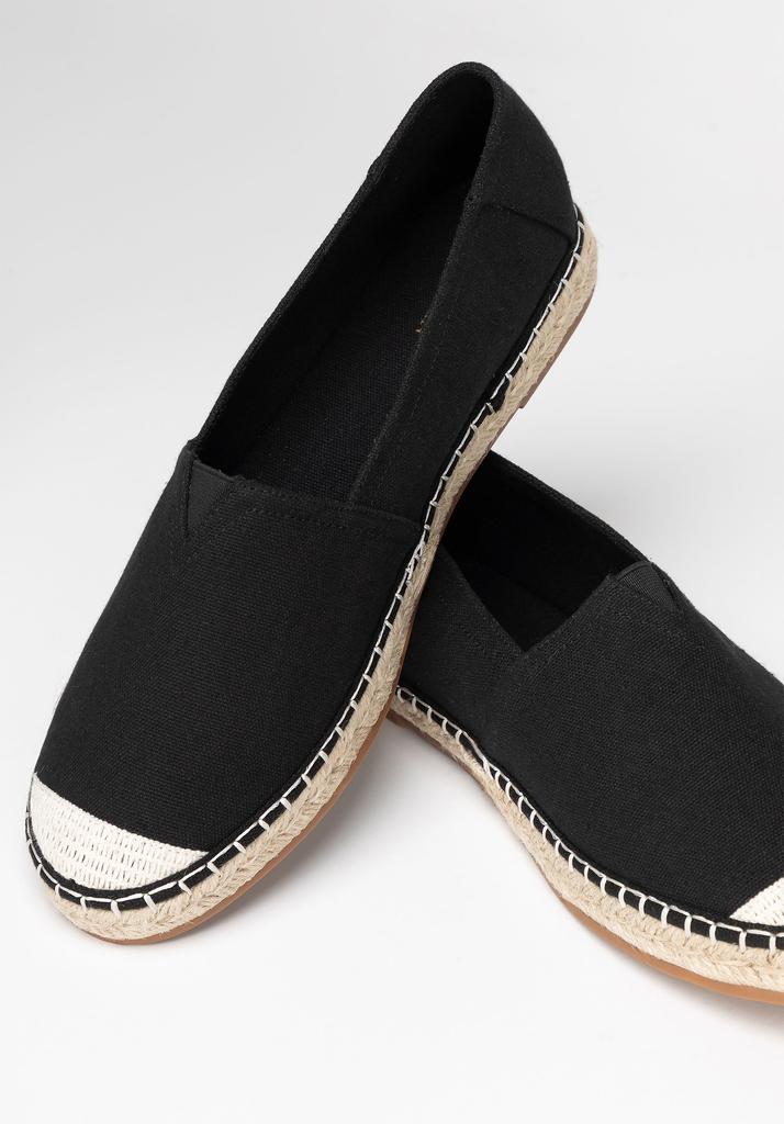 Wittchen Men's Espadrilles With Braided Toe Black, Black Textile Material