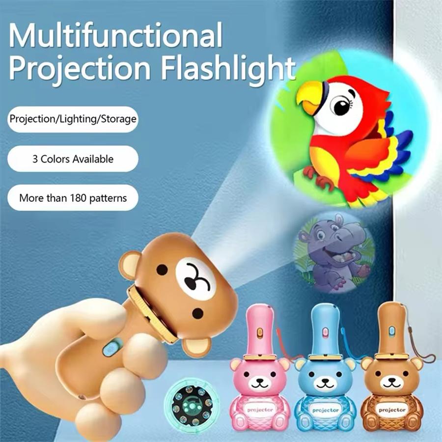 Children's flashlight and projector toys 3 discs 24 random images Educational learning gifts Suitable for boys and girls