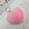 Maia Rabbit Fur Heart Keyring & Charm - Pink