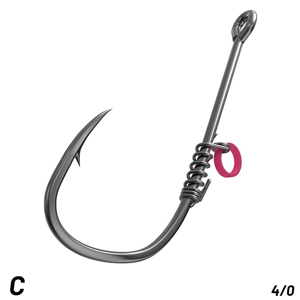 1PC Live Shrimp Fixing Hook Heavy Duty Carbon Steel Barbed Fishhook With Hole Live Bait Holder Carp Fishing Jig Worm Hooks