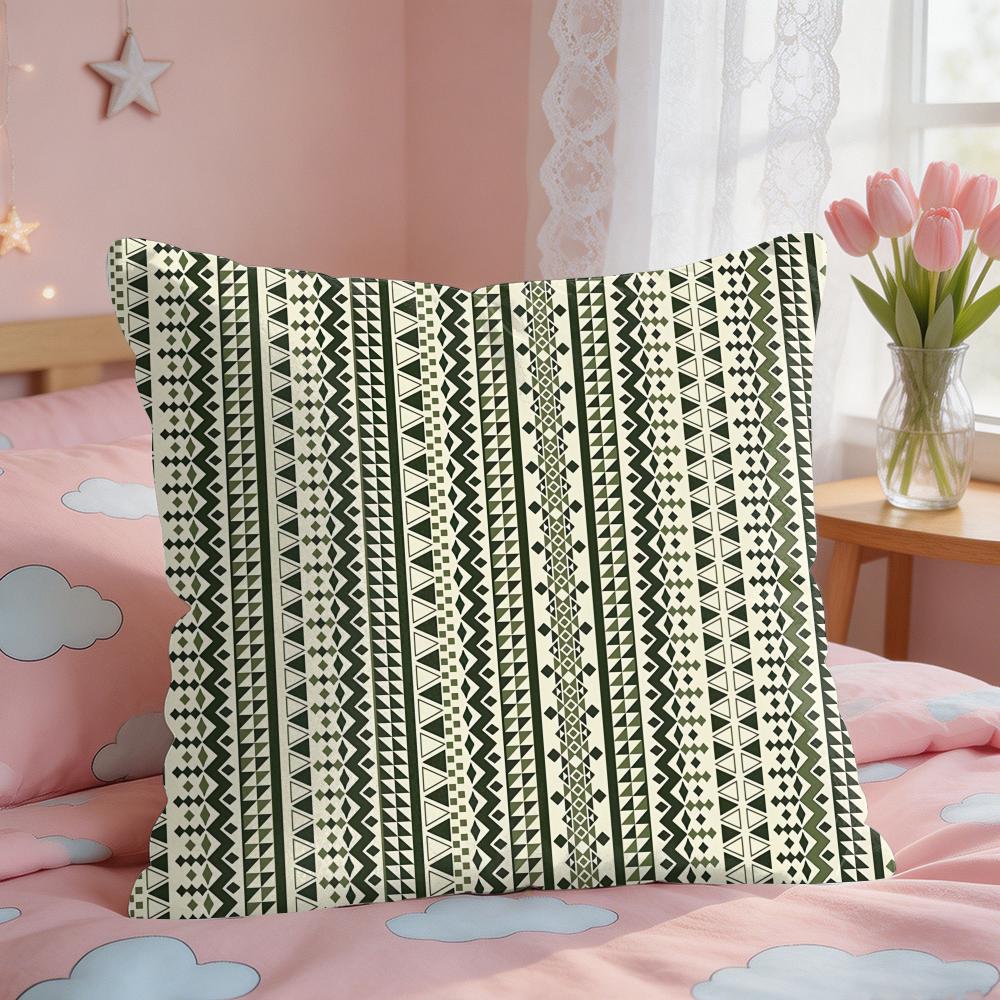 Geometric Ethnic Pattern Cushion Cover Square Short Plush Pillow Case Living Room Sofa Home Decor Funda X