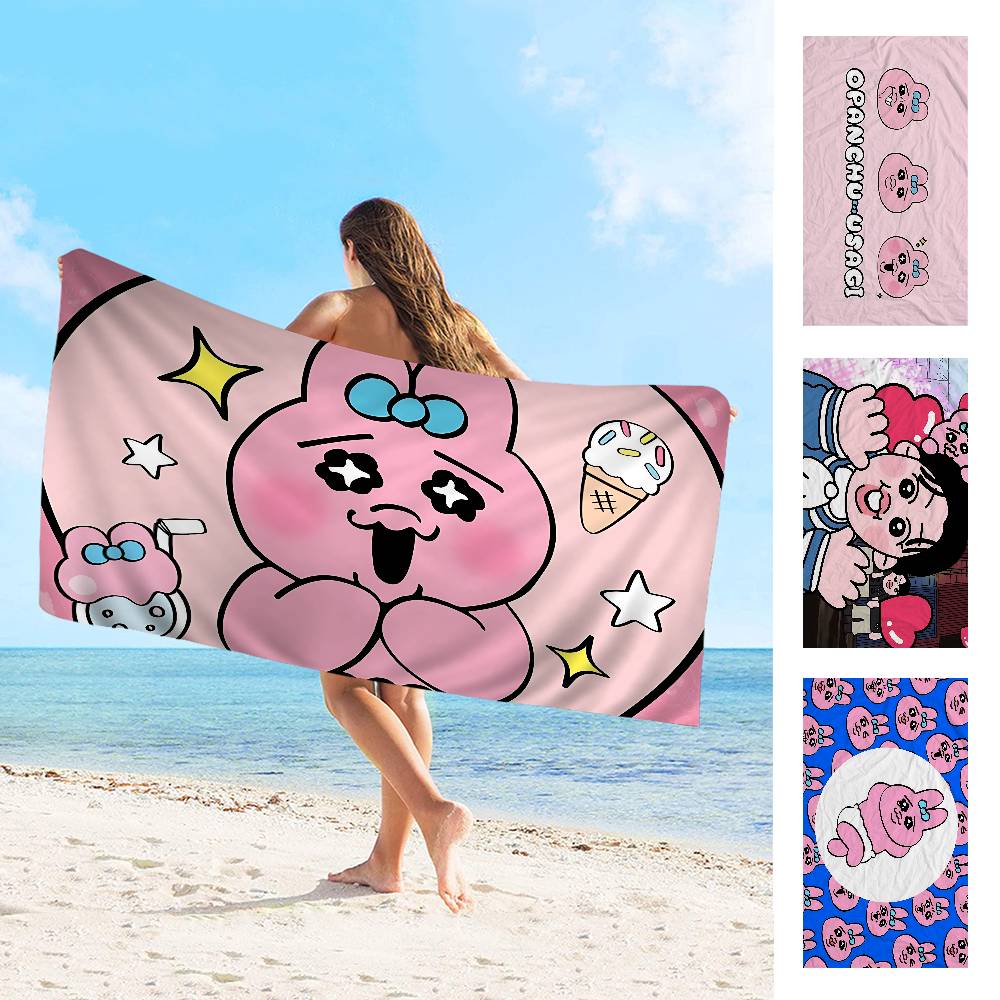 Cute O-OpanchuS-S Usagi Beach Towel Colorful Bath Towels For Girl Microfiber Quick Dry Sand Free Beach Yoga Spa Gym Pool