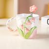 Hand Painted Underglaze Colored Ceramic Mug for Girls Office and Home Water Cup Girl Cup Coffee Cup