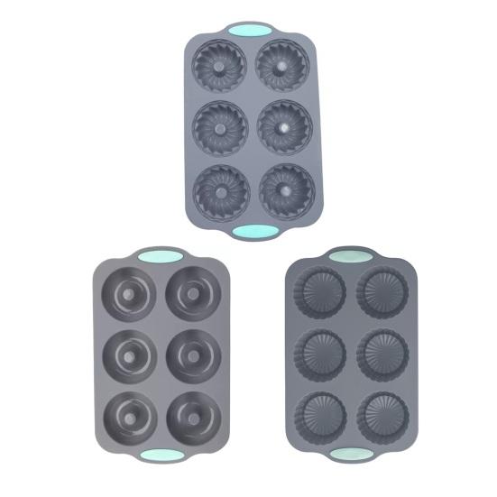 6-dutinková silikonová forma na věnec Vánoční pečicí forma na cupcakes mýdlo čokoládu Flexibilní DIY řemeslná forma a forma na sváteční pochoutky