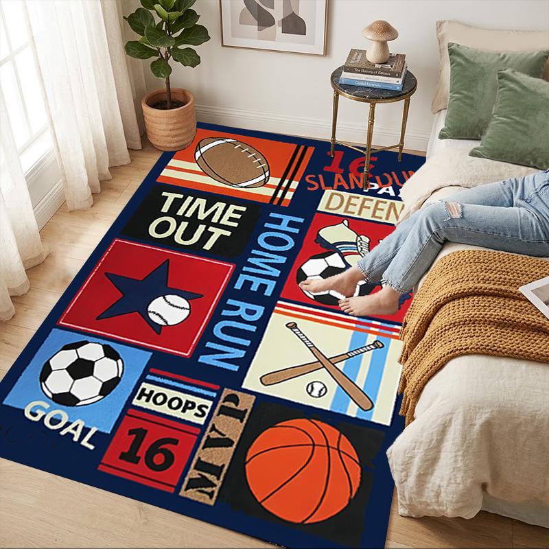 Sports Theme Living Room Nonslip Area Rug Soft Carpet For Bedroom Game Playroom Sofa Office Home Decor Doormat Christmas Gift C930778