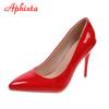 Fashion Aphixta 2025 Green Super High 3.94inch Stiletto Heels Women's Pumps Thin Heels Pointed Toe Colorful Patent Leather Office Shoes