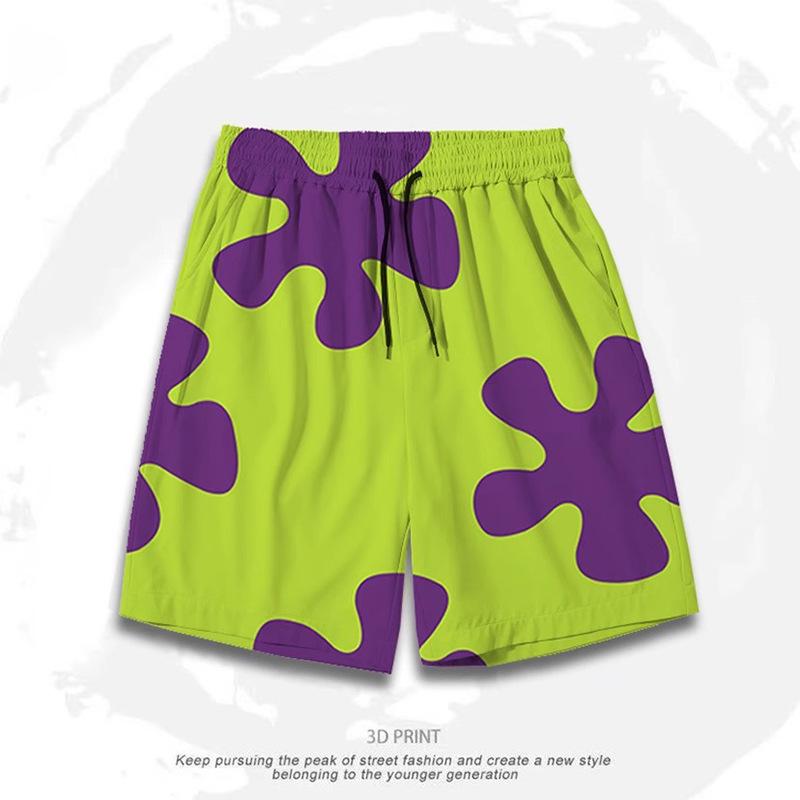 Men's Quick-Dry Casual Beach Shorts - Loose Fit, Ice Silk Swimming Trunks, Five-Point Length.