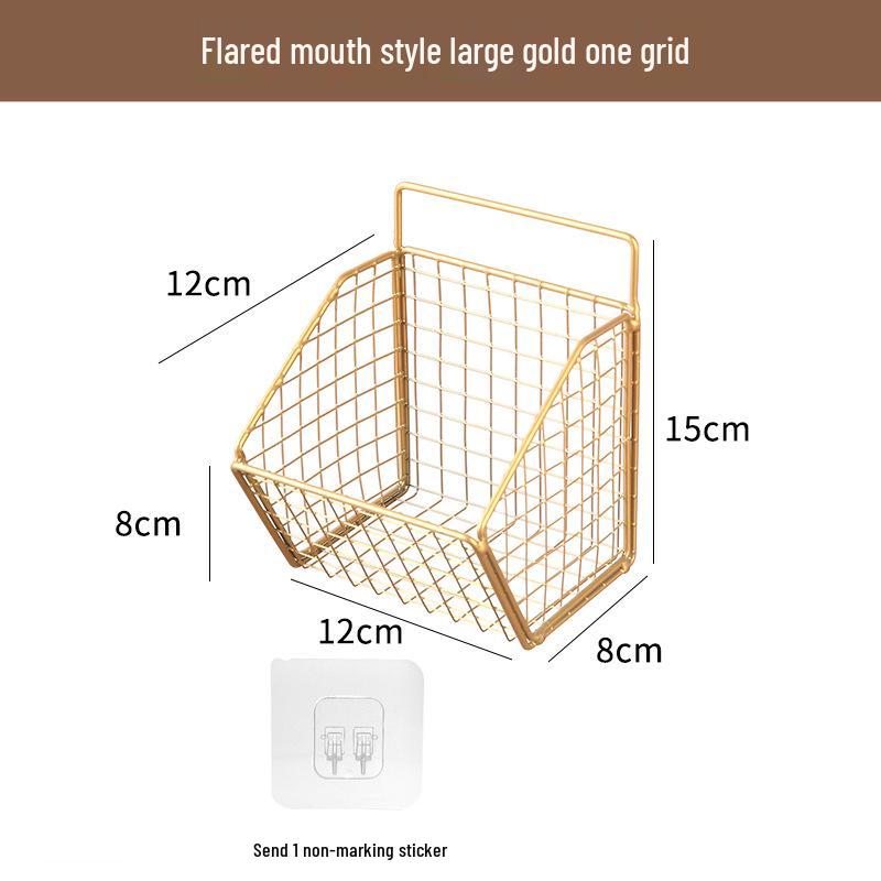 Wall-Mounted Spice Rack & Vegetables Basket with Onion, Ginger, Garlic Storage