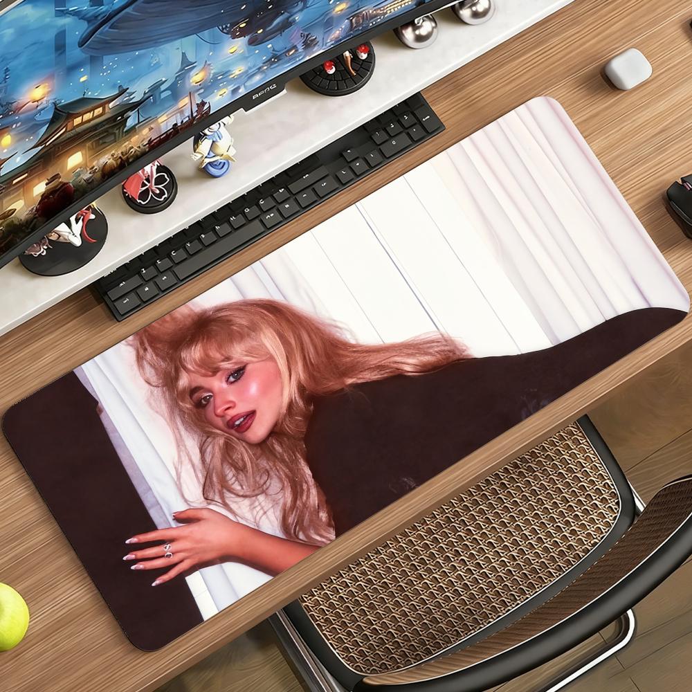 Singer S-Sabrina C-Carpenter Mouse Pad Non-slip Rubber Gamer Balance Computer Mat Decoracion Deskmat Laptop Office Large