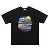 High Street Vintage T-Shirt Couples Loose Fit Crew Neck Short Sleeve Letter Print Casual Top