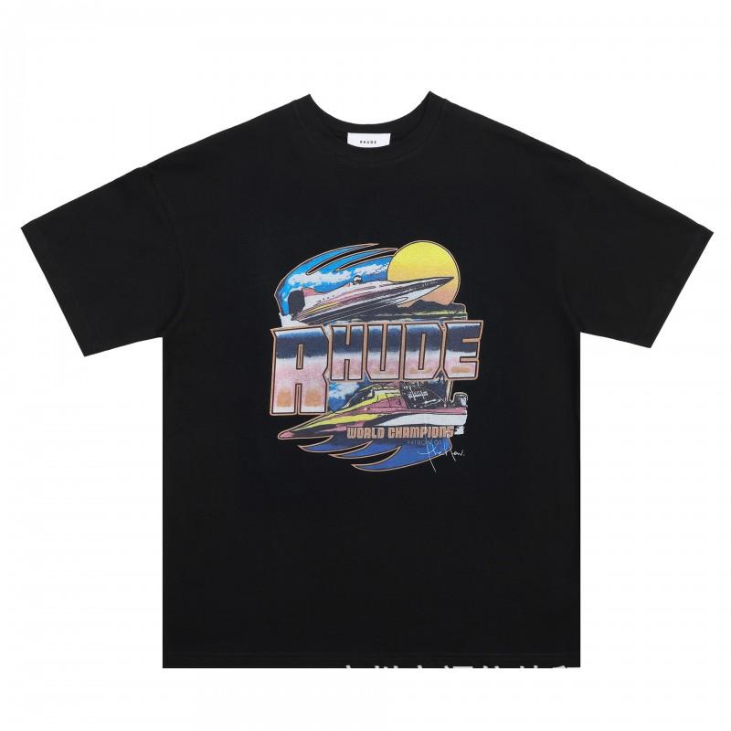 High Street Vintage T-Shirt Couples Loose Fit Crew Neck Short Sleeve Letter Print Casual Top