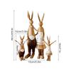 Rabbit Statue Resin Coating Cute Vintage Look Vivid Clear Texture Garden Bunny Ornament Decoration