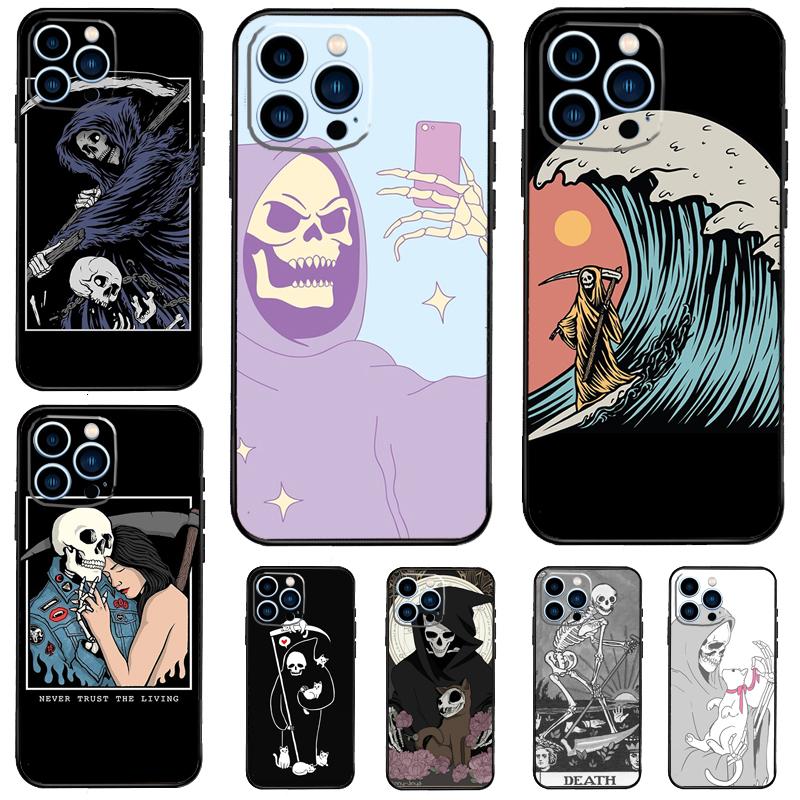 Reaper Skull Skeleton Phone Case For iPhone 17 Pro Max 16 15 13 12 11 14 Pro Max Plus 13 12 Mini 16e 17 Air Cover