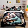 Cute Pug Print Bedding Set Sports Enthusiast 1 Duvet Cover 1/2 Pillowcases Adult and Children Bedding Set Luxury Gift