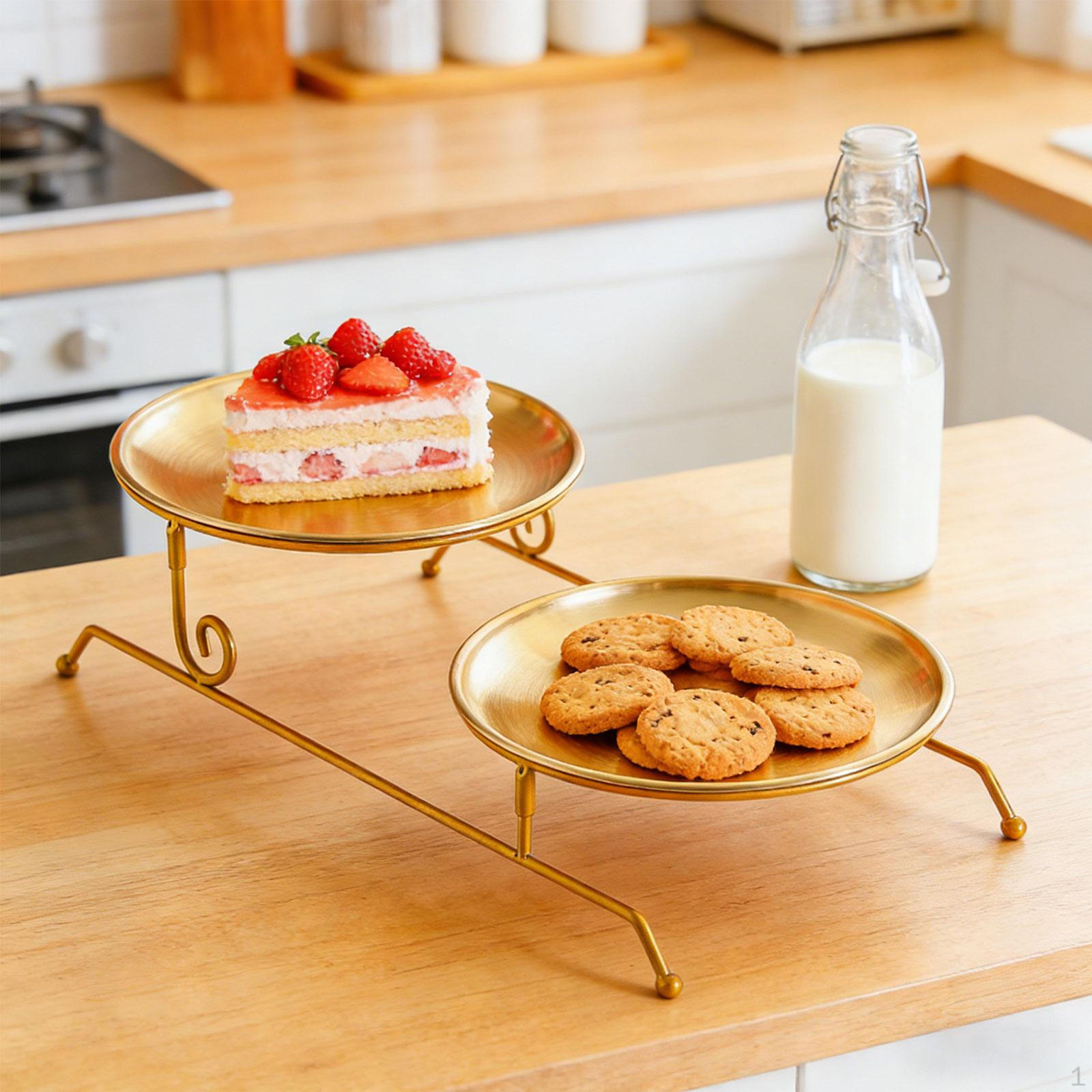 

Fruit Plate Cupcake Tiered Serving Tray Dessert Stand Made of Stainless Steel with Modern Look for 20cm