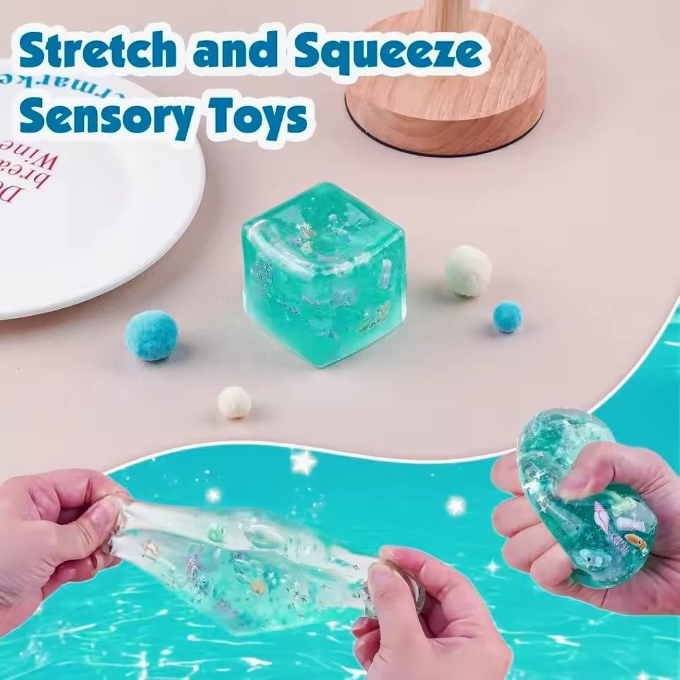 1Pc Taba Squishy Stress Balls Cube Ocean Sensory Fidget Toy Slow Rise Squishy Toys for Adults Squeeze Entertainment Party Gift