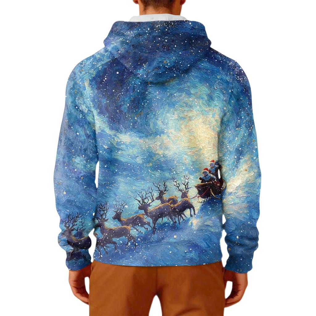 Herr Långärmad Ledig Flanell Huvtröja