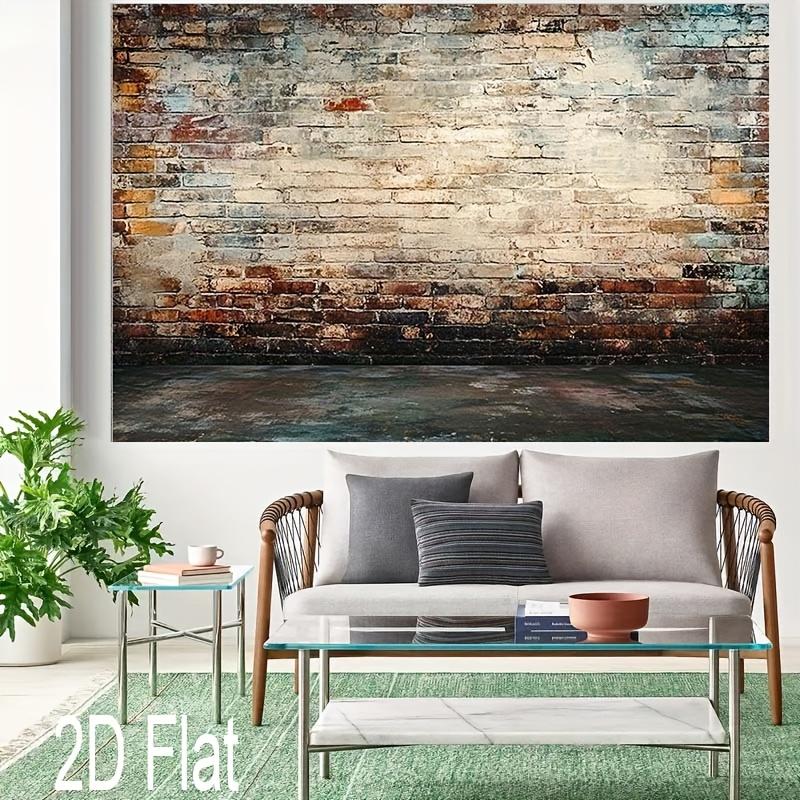 2D Banner 1 Piece, Plain Wood Floor and Vintage Texture - Movable Decoration | Vintage Brick Grain | Wood Floor Effect