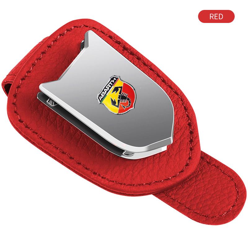 HIUWL1 Parasole per Auto Porta Occhiali Clip per Occhiali da Sole Porta Biglietti Stand Emblema Per Abarth FIAT 500 FR Stilo Doblo Tipo Lancia Musa