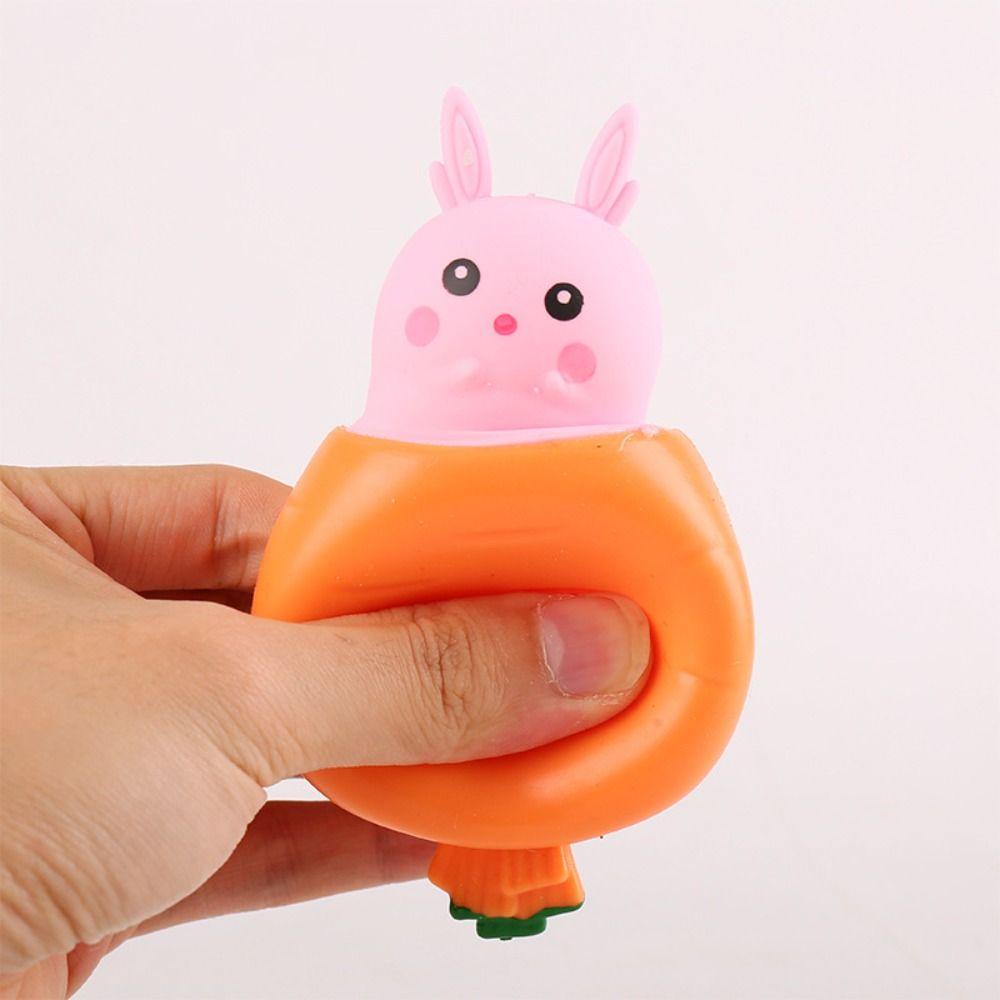 Cheese Mouse Pop Up Squeeze Toys Funny Carrot Rabbit Hide And Seek Fidget Toys Frog Random Color Kids Tricky Doll Kids Gift