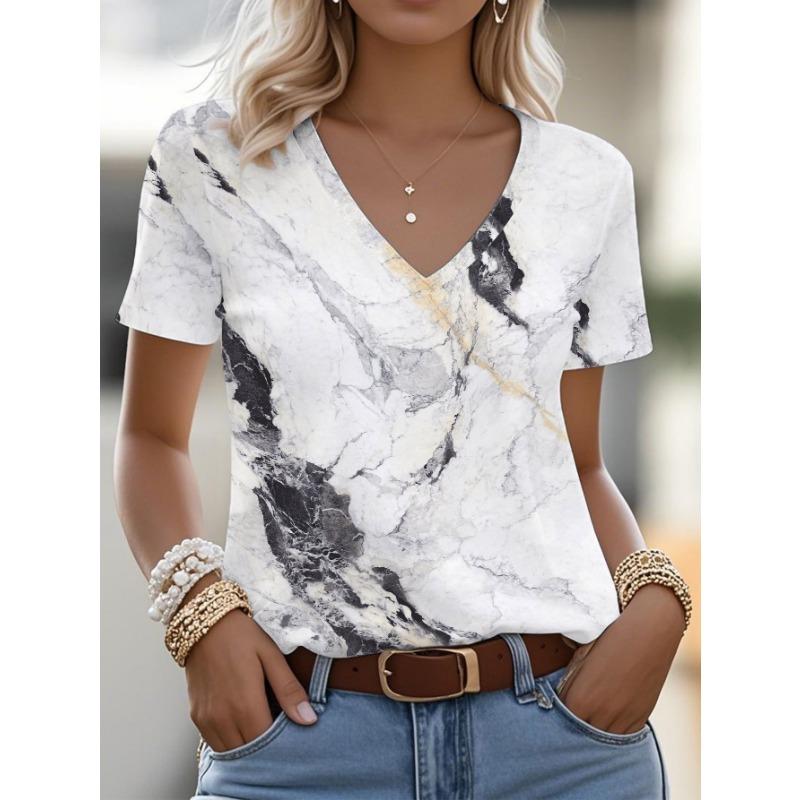 

This Women S V-Neck T-Shirt Features a Marble Texture Print, Perfect for Christmas Attire, Showcasing a Sleek And Contemporary Design XL